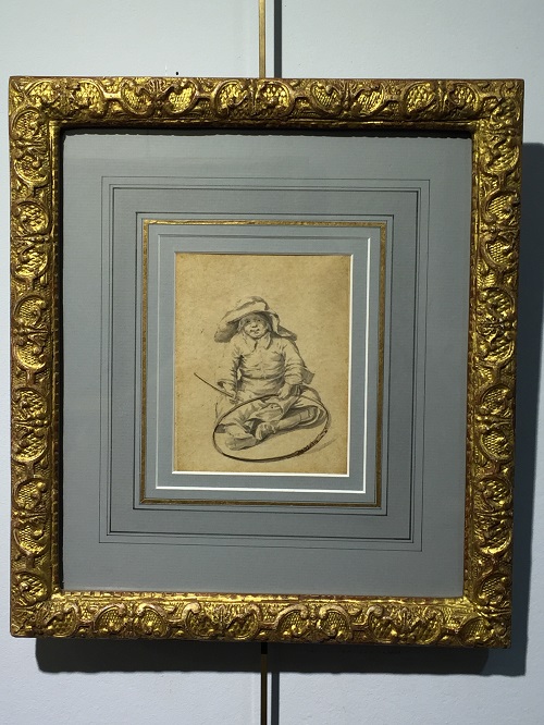 Titre : Karel Dujardin (1622-1678); Enfant au cerceau D: 14*11 cm 