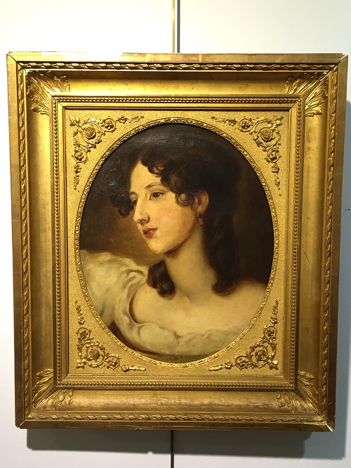 Titre : Soeur Thomas Lawrence (Attr) (1769-1830);Huile sur toile portrait de jeune femme en ovale D: 38*32 cm 